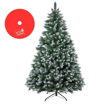 7ft/8ft Artificial Christmas Tree with Snow Flocked Xmas Tree W/1000 Branch Tips,