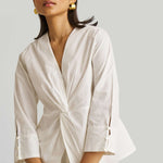 Front Twist Top in White