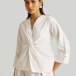 Front Twist Top in White