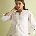 Front Twist Top in White