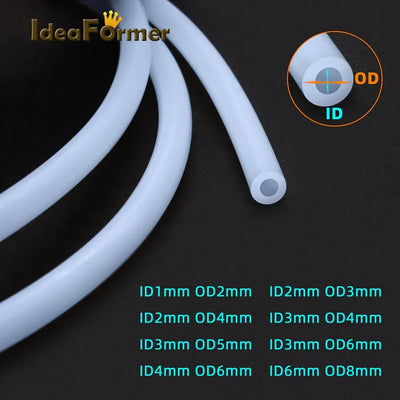 1M PTFE Tube 1mm 2mm 3mm 4mm 6mm 8mm Teflonto Pipe White For 1.75mm/3.0mm Filament 3D Printer Parts Bowden Extruder V5/V