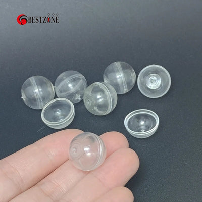 Mini 100Pcs 0.59Inch D15MM Clear Transparent Plastic Small Capsules Toys Surprise Ball Empty Eggshell Kids Box Tiny Pain