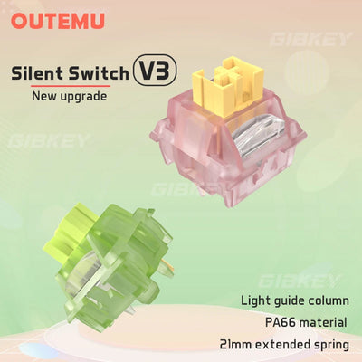 Outemu Silent Peach V3 Switch Lubed Mute Lemon V3 Switches Mechanical Keyboard Linear Tactile 5Pin Hot swap Pre Lubed PA