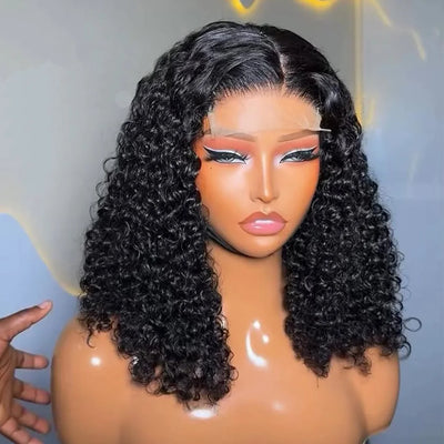 Brazilian Hair Kinky Curly 4X4 Lace Closure Short Bob Wig 100% Human Hair Wig For Women 13x4 Lace bob Virgin hair Jerry Curl Wig