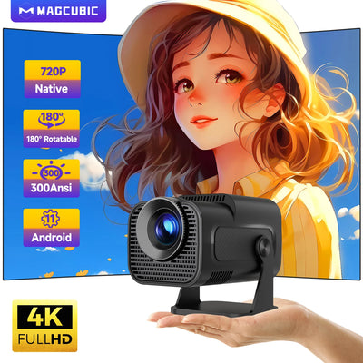 Magcubic HY320 Mini Newly Native 720P Android 11 4K Projector 300ANSI Wifi6 BT5.0 Cinema Outdoor Portable 180° Rotable P