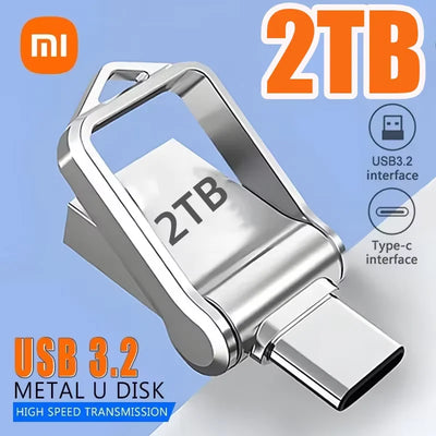Xiaomi 2TB USB 3.2 Flash Drive High Speed Type-C Interface Dual-Use Flash Memory 512GB 1TB Stick For Phone Windows 11 Co