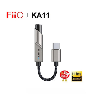 FiiO JadeAudio KA11 Titanium USB DAC AMP Amplifier Hi-Res Audio Type-C to 3.5mm Adapter USB Dongle DSD256 for Android iO