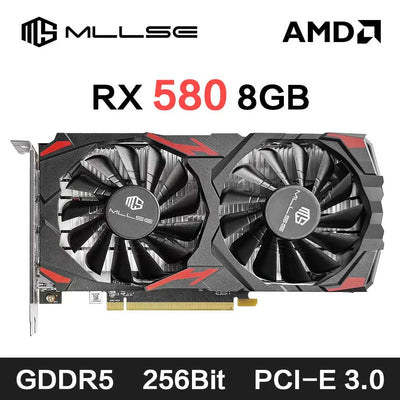 MLLSE AMD RX 580 8GB 2048SP Gaming Graphics Card GDDR5 256Bit PCI-E 3.0 ×16 8Pin Radeon GPU Rx 580 Video Card Placa De Video