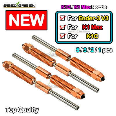 For Creality K1C Nozzle All-in-one Hardened Steel Titanium High Flow Upgraded K1C K1 Max Nozzle 0.2/0.4/0.6/0.8mm For Ender3 V3