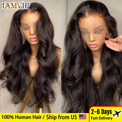 250% 30-36inch Body Wave 13x6 Hd Frontal Human Hair Pre-plucked Lace Brazilian Remy 13x4 Front Wig 4x4 Closure With Hd Full Lace