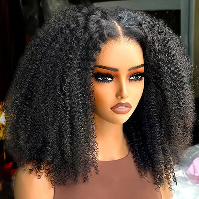 10A Glueless Wigs Human Hair Wigs Ready To Wear Bleached Knots 5x5 Pre Cut HD Transparent Glueless Lace Wigs Kinky Curly