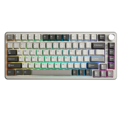 YUNZII B75 PRO 82-Key Wireless Mechanical Gaming Keyboard, Gasket Hot Swap Custom RGB 75% BT/Type-C/2.4G Creamy Knob Key