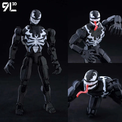 9L3D Printed Anime Characters Lucky Dummy 13 Action Figures Venom Spider-Man Multi-Jointed Movable Shapeshift Mannequin Toys