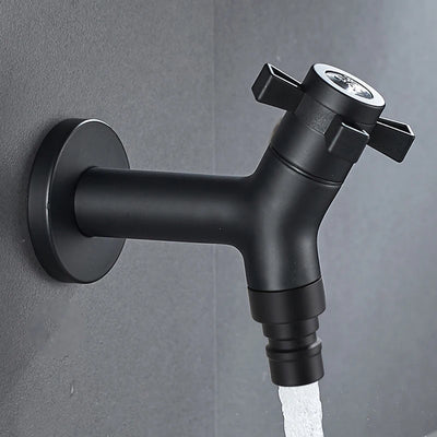 304 Stainless Steel Black Faucets Outdoor Garden Faucet Wall Mounted Bathroom Corner Washing Machine Faucet