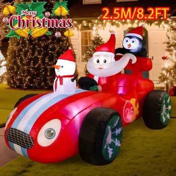 Christmas Decorations Santa Vehicle Series Inflatable Toys Model Party Holiday Gi