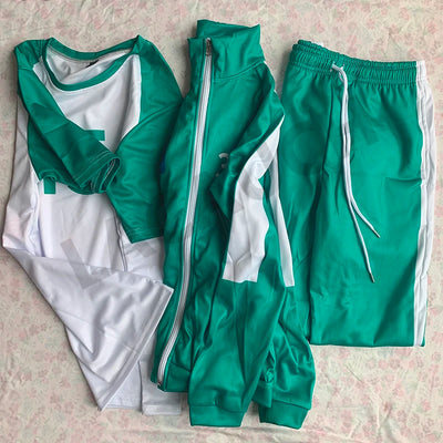 Calamari Games Player Cosplay Costume Korea Disguise Men Suit for Team Blue Sports Sweatshirt Halloween Carnival Party C