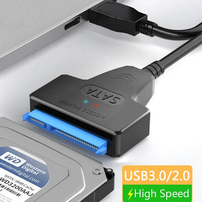 SATA to USB 3.0 / 2.0 Cable Up to 6 Gbps for 2.5 Inch External HDD SSD Hard Drive SATA 3 22 Pin Adapter USB 3.0 to Sata