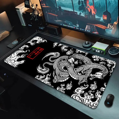 Japanese Dragon Large Gaming Mousepad XXL Keyboard Gamer Mouse Pad on The Table Speed Desk Mat Anime 900x400 700X300 Mou