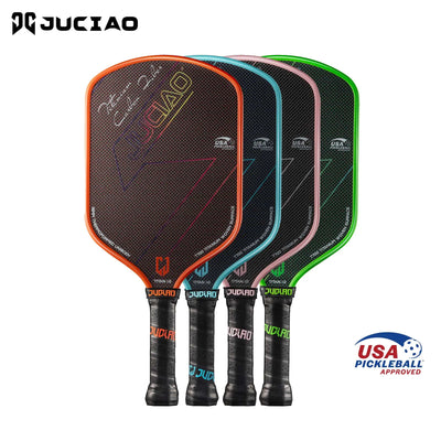 JUCIAO T-Titanium Pickleball Paddle Carbon Fiber Pickleballs For Spin And Control Foam  Injected Edges Thermoformed Pick