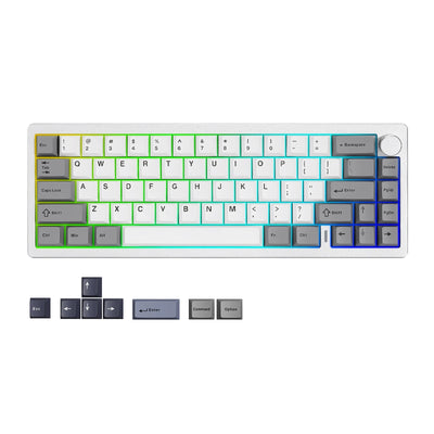 YUNZII AL68 Silver Wireless Custom Mechanical Keyboard, QMK/VIA Aluminum Keyboard, Hot Swap Gasket Gaming Keyboard with
