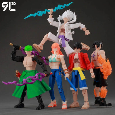 9L3D Printed Anime One Piece Naruto Demon Slayer Dummy13 Lucky T13 Movable Shapeshift Action Figures Mannequin Toys Coll