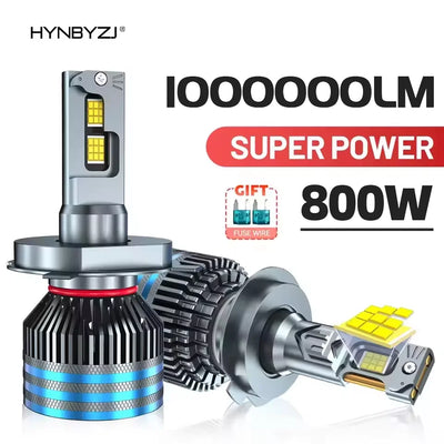 HYNBYZJ 800W 1000000LM H4 H7 H11 Led Bulb Canbus H1 H8 HB3 HB4 HIR2 9005 9006 9012 H13 9007 9008 Power Car Headlight Light 6000K