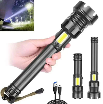 LED XHP90.2 Most Powerful Flashlight 8-core USB Rechargeable Torch Zoomable 26650 Self-defense Hand Lamp for Camping Hun