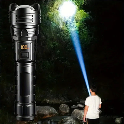 High Power LED Flashlight - USB Rechargeable 1000LM, Zoomable Multifunctional Torch for Outdoor Camping,Emergency (Water