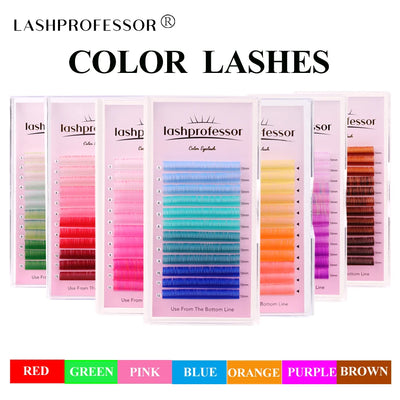 Lashprofessor High Quality Synthetic Mink Color Lashes Professional Individual Colorful Lashes For Eyelash Extension Col