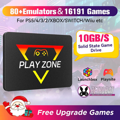 Retro Gaming SSD for Switch/PS5/Xbox/PS4/PS3/PS2/WIIU 80+Emulators Launchbox＆Retrobat＆Playnite 16191 Games Console for P