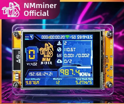NMMiner NerdMiner V2 Hashrate Lucky Miner ESP32 2.8 inch Smart Display Crypto Solo Lottery 960KH/s Bitcoin ESP32-2432S02