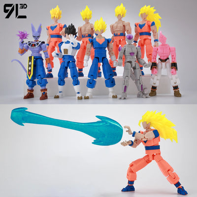 9L3D Printed Dragon Ball Son Goku Vegeta Beerus Frieza Anime Lucky13 Dummy13 Titan13 Action Figures Multi-Jointed Movable Toys