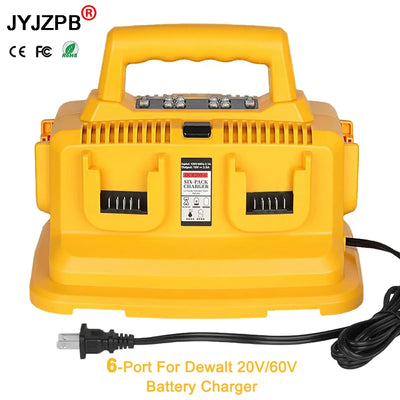 6-Ports for Dewalt Battery Charger, 20V/60V Battery Charger,Compatible with DCB200,DCB203,DCB204,Rapid Battery Charger Station