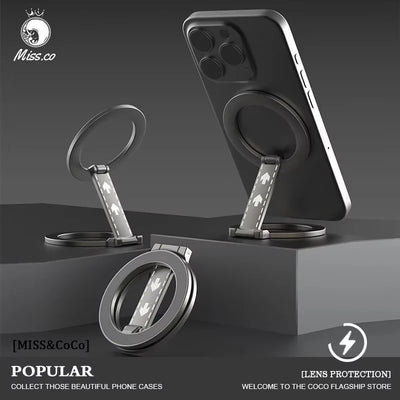 Double-Sided Magnetic Phone Ring Holder for MagSafe Kickstand Compatible For iPhone 16/15/14 Huawei Xiaomi Stand Grip Ac