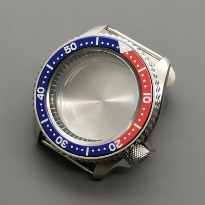 42mm Silver SKX007 Watch Case Flat Sapphire Glass Fit for NH35 NH36 4R 6R 7S Movement 28.5mm Dial Men Watch Case Repair