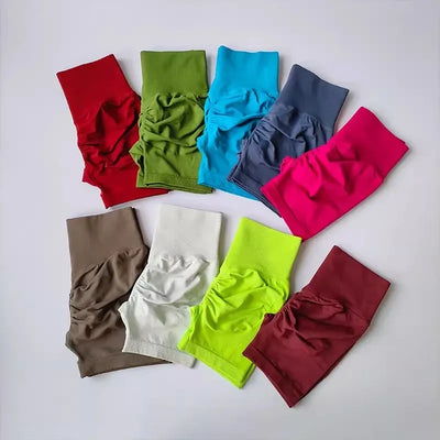 Summer High-Waist Women's Yoga Shorts Breathable Fitness Butt Lift Sports Running Shorts Cycling Push-Up Workout Gym Sho