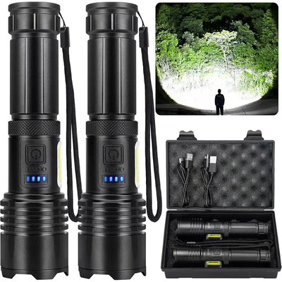 High Power Rechargeable Flashlight Ultra Powerful Led Torch Light Built-in Battery Tactical Flashlight For Outdoor Campi