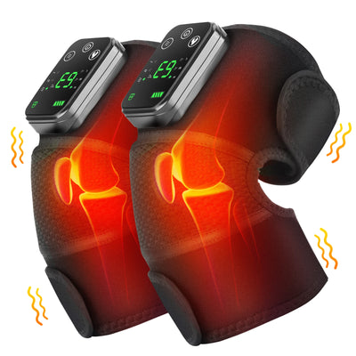 Thermal Knee Massager 3 in 1 Shoulder Knee Elbow Heating Massage Support Brace Rechargeable Vibration Pad Machine Muscle