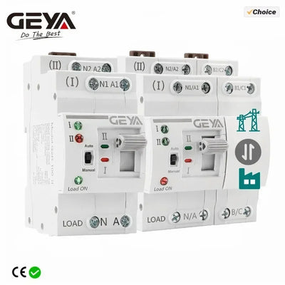GEYA G2R Automatic Transfer Switch Din Rail ATS Dual Power Electrical Selector Switches Uninterrupted Power 25A 40A 63A