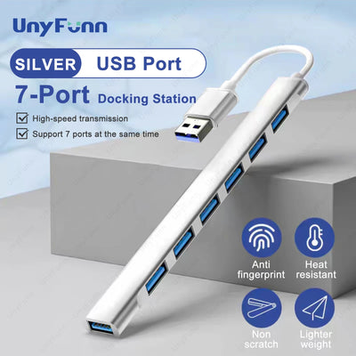 7 Ports USB HUB USB C USB 3.0 HUB 7-in-1 Type C Multi-port USB Splitter OTG Adapter USB Adapter for Macbook Pro Air PC L
