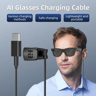 HIBLOKS For Ray-Ban Meta Wayfarer/Skyler/Headliner (GEN1 &GEN2) Glasses Charging Cable For RW4006 RW4008 RW4012 Portable Type C