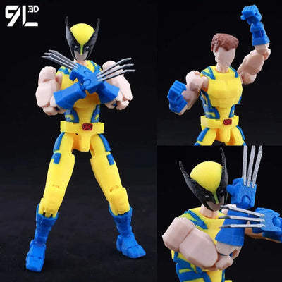 9L3D Printed Anime Characters Lucky Dummy 13 Action Figures Deadpool Wolverine Multi-Jointed Movable Shapeshift Mannequi