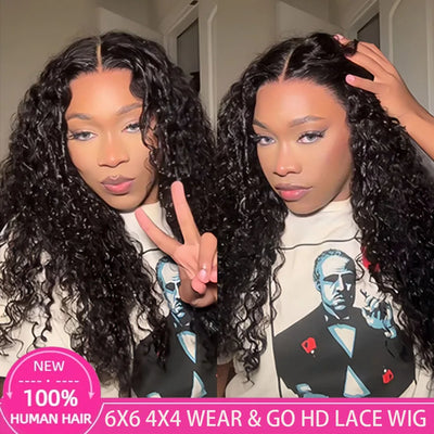 Glueless Curly Wig Human Hair 6x6 Wear and Go Wig Human Hair Pre Cut Deep Wave 13x4 13x6 Hd Lace Front Wig Human Hair for Women