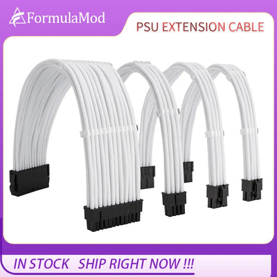 FormulaMod NCK1 Series PSU Extension Cable Kit , Solid Color Cable Solid Combo 300mm ATX24Pin PCI-E8Pin CPU8Pin With Com