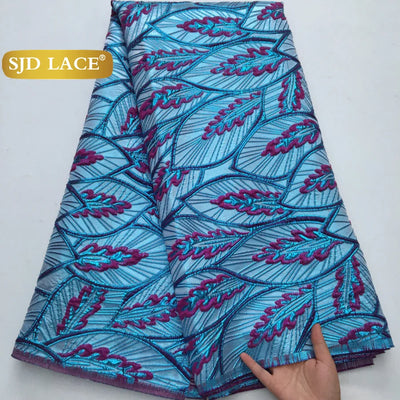 SJD LACA Nigerian Brocade Lace 5Yards Damask Lace Fabrics 2025 High Quality French African Jacquard For Women Party Dres