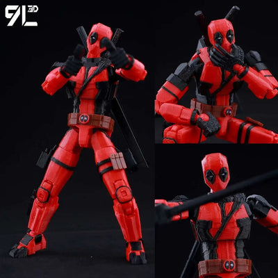 9L3D Printed Deadpool Wolverine Anime Characters Lucky Dummy 13 Action Figures Multi-Jointed Movable Shapeshift Mannequi