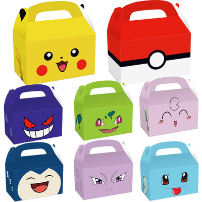Pokemon Candy Box Birthday Party Decor Pikachu Paper Gift Bags Pokeball Handle Gift packaging box Baby Shower Kids Party Favors