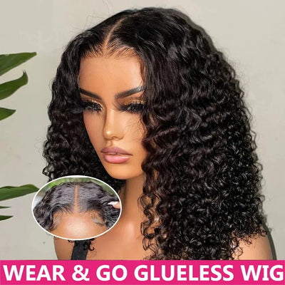 Wear And Go Water Wave Bob Lace Wig For Women Curly 6x4 Glueless Human Hair Wig 4x4 Ready To Go Human Hair Wigs Pre-Cut