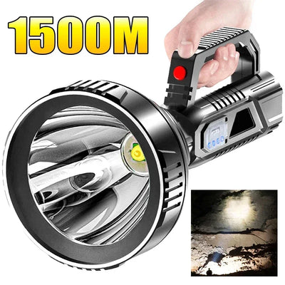 New High Power LED Flashlight Waterproof Fishing Lantern Torch USB Rechargeable Powerful Spotlight Searchlight Camping L
