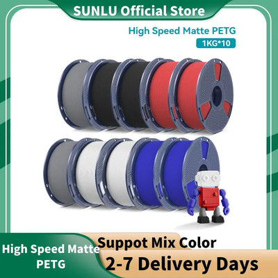 SUNLU 10KG high speed Matte PETG Filament 1.75mm - Ultra-Fast 600mm/s Printing,No Stringing,PETG for Creality,Prusa, Bambu Lab